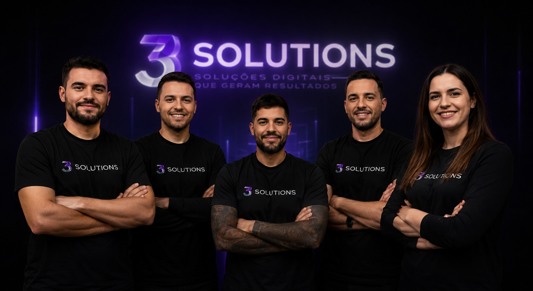 Equipa 3 Solutions responsável pela estratégia, implementação e acompanhamento de soluções de marketing digital e inteligência artificial