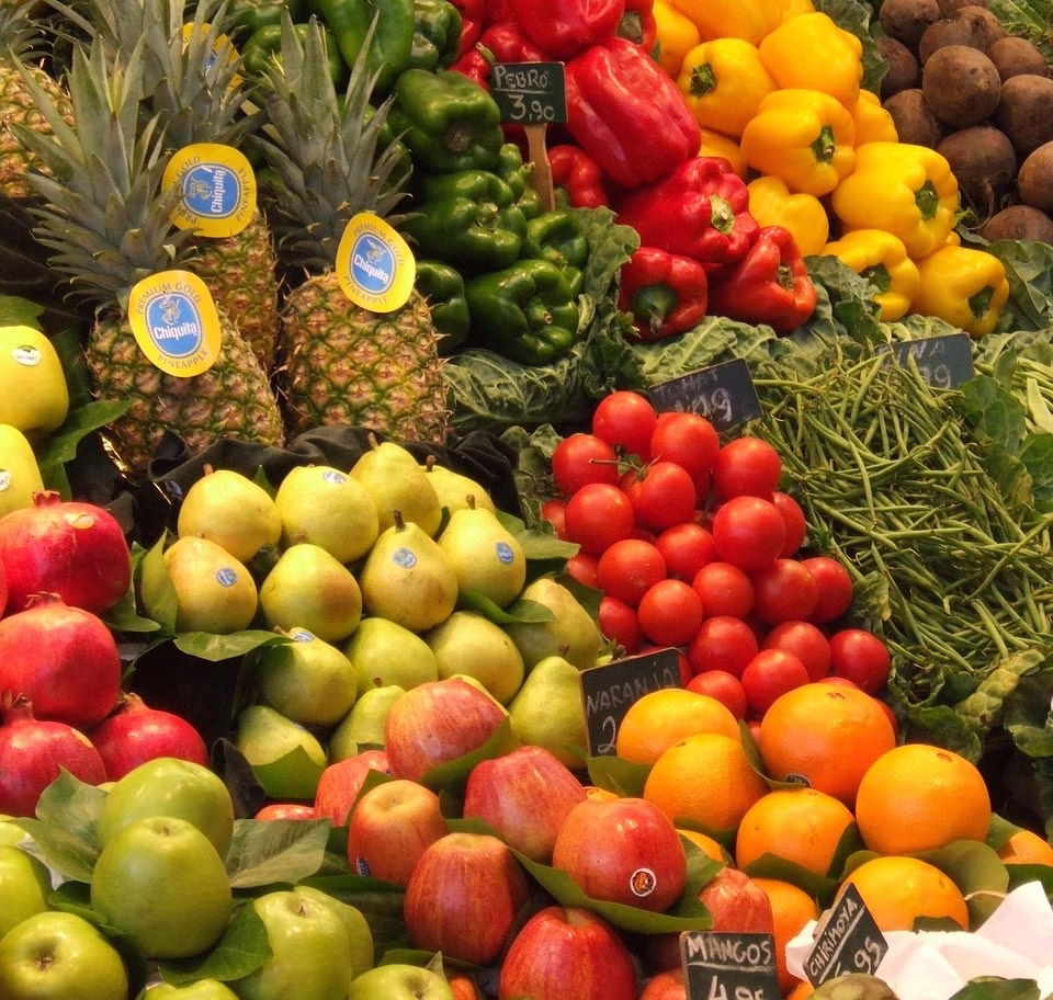 Seleção de fruta e legumes